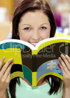 woman holding a book