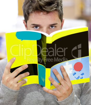 Male student with book