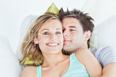 Portrait of a joyful woman and her boyfriend