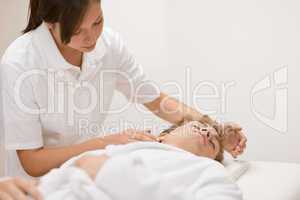 Male cosmetics - facial massage in salon