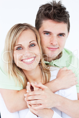 lovely couple smiling at the camera