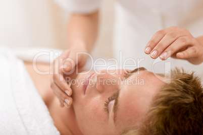 Male cosmetics - facial massage treatment