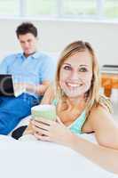 woman relaxing with her boyfriend