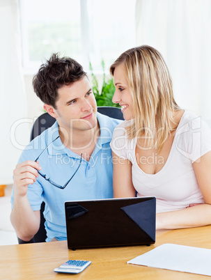 couple on a laptop