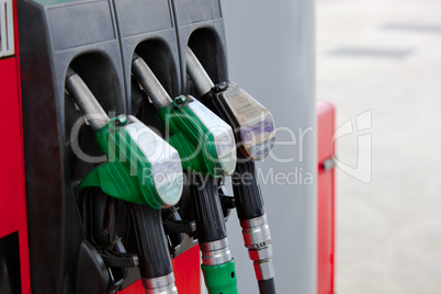 Close-up of a petrol station