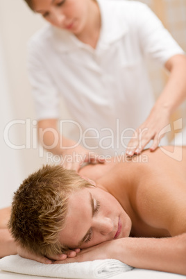 Man having luxury back massage