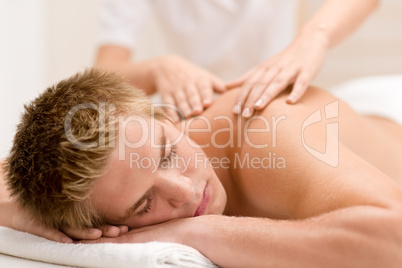 Man having luxury back massage