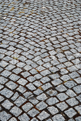 Granite stones of pitcher paving