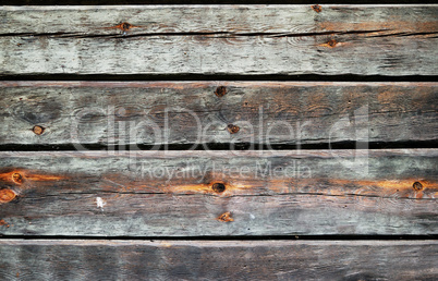 Timber wall of old wooden house