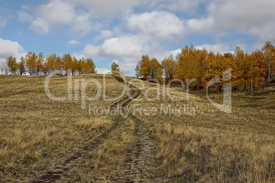 A dirt road on the hill