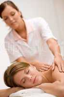 Luxury care - woman getting back massage