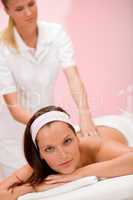 Luxury care - woman at back massage