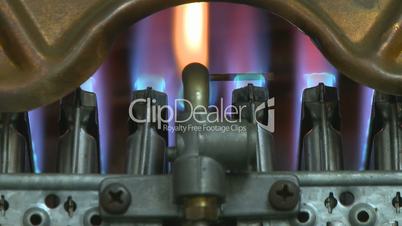 Gas boiler heater burning