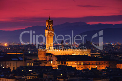 Florenz Palazzo Vecchio Abend - Florence Palazzo Vecchio evening 02