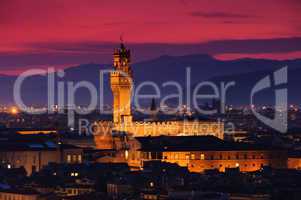 Florenz Palazzo Vecchio Abend - Florence Palazzo Vecchio evening 02