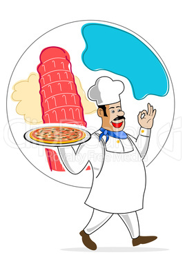 chef with pizza