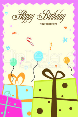 birthday card with gift boxes