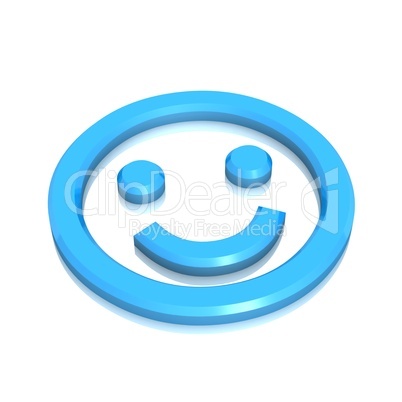 3D - Blue Smile Sign