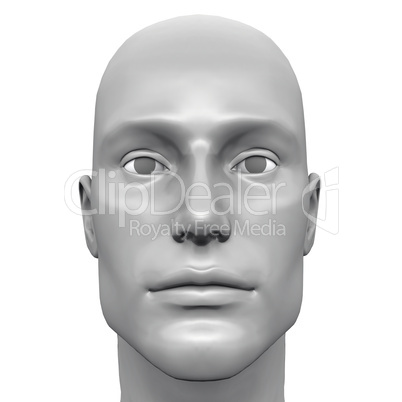 White Male Head Isolated 01