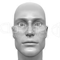 White Male Head Isolated 01