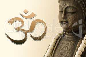 ZEN Buddha mit Mala-Kette und OM Zeichen 02