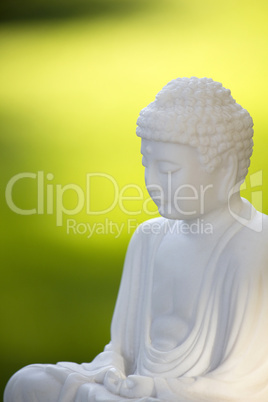 White Buddha on green 02