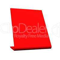 3D Blanko Tisch Schild - Rot freigestellt