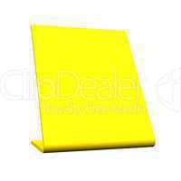 3D Blanko Tisch Schild - Gelb freigestellt