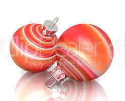 Weihnachtskugeln - Orange Rot 01