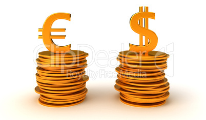 US dollar and Euro Currency equation
