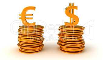 US dollar and Euro Currency equation