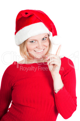 Portrait of beautiful woman santa