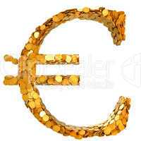 Euro stability. Symbol assembled with coins
