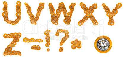 Golden Diamond U-Y letters and punctuation marks