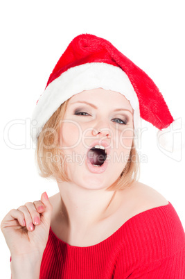 Portrait of beautiful woman santa