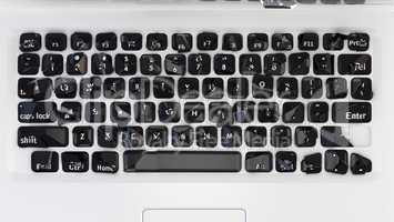 Damaged Laptop keyboard - cybercrime
