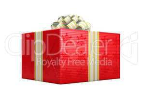 Red present or gift box with bow