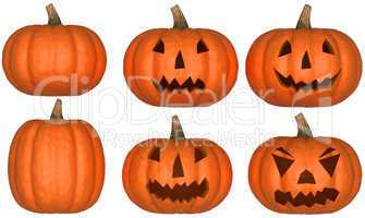 Halloween pumpkins collection isolated
