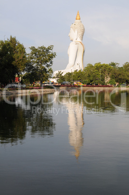 Big seated white Buddha's figure