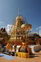 Golden pagoda in the Wat Doi Suthep Chiang May