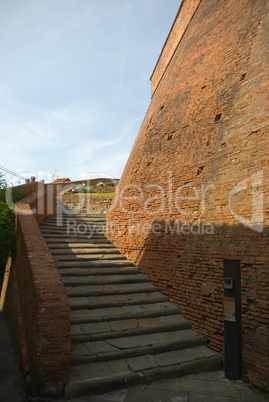 Treppe zum Castello dei Vicari in Lari, Toskana, Italien - Stairway to the Castello die Vicari in Lari, Tuscany, Italy