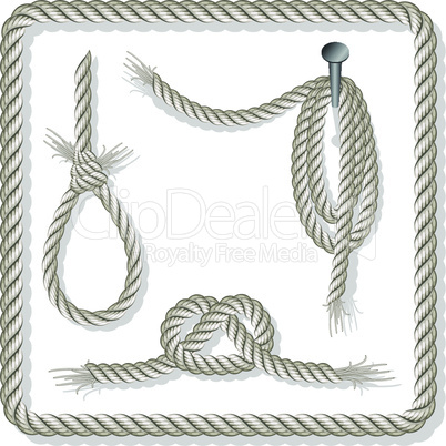 Set of ropes over white