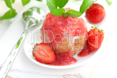 Erdbeer-Quarkbällchen-Dessert / strawberry quark ball dessert