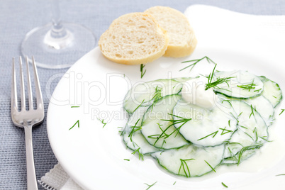 Gurkensalat mit Sauerrahm / cucumber salad with sour cream