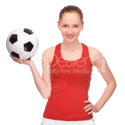 Frau mit Fußball