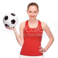 Frau mit Fußball