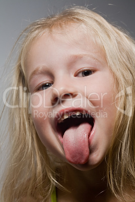 funny portrait of little girl