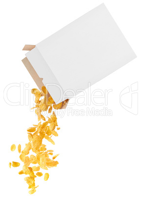 Corn-flakes strewed from box