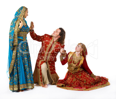 young man with smiling indian girls