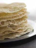 Stack of cooked Papadoms